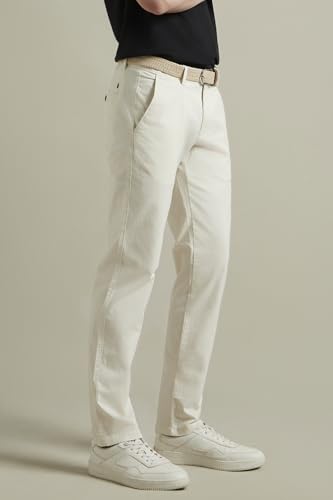 Image of Louis Philippe Men's Slim Fit Premium Cotton Soft Handfeel Solid Chinos