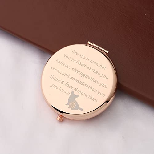 Wsnang Corgi Compact Mirror Corgi Owner Gift Pet Dog Mom Gifts For Corgi Lover Friend Travel Pocket Makeup Mirror (Rose Gold) #TOP1