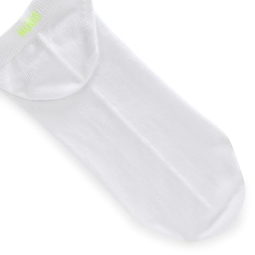 HUGO, Pacote com 6 meias de algodão com logotipo nas costas, preto escuro/branco verão, 7-13, Preto