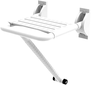Folding Shower Chair Bathroom Shower Seat with Support Legs Wall Mounted Safety Chair for Elderly, Disabled, Pregnant Woman