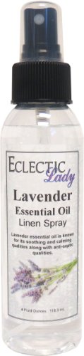 Lavender Essential Oil Linen Spray (Double Strength), 16 Ounces - Eclectic Lady Sheet and Linen Spray - No Artificial Colors, Parabens, or Preservatives - Long-Lasting Scent for Bed, Fabric & Pillow