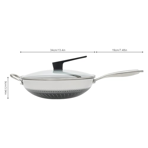 Wok acero inoxidable 13.4 pulgadas con tapa y orificio de vapor miniatura 2