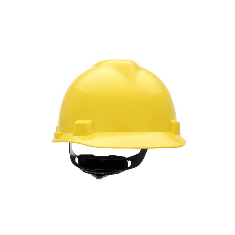 Miniatura 4 de MSA 477484 V-Gard - Casco de seguridad, con suspensión de trinquete Fas-Trac III, carcasa de polietileno, protección anti-impacto superior, correas