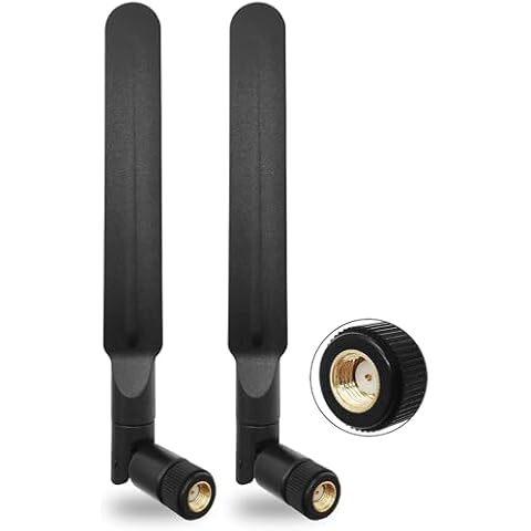 WiFi 6E Antenna Tri-Band 6GHz 5GHz 2.4GHz Omnidirectional RP-SMA Male Wi-Fi Antennas for PC Desktop IP Camera Router 2 Pcs Cover