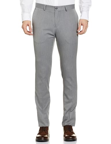 Image of Blackberrys Men's Polyester Blend Solid Slim Fit Formal Trousers