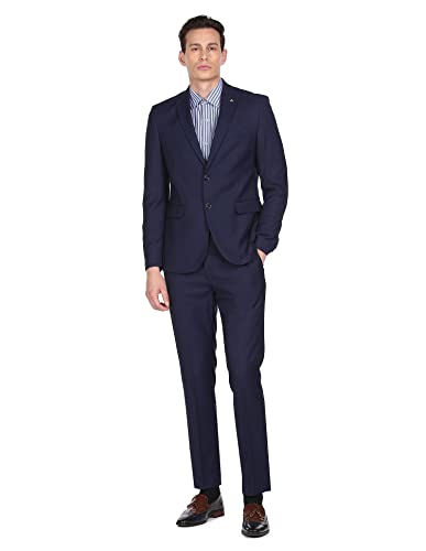Image of Arrow Men's Polyester Self Design Formal Business Suit Pants Set