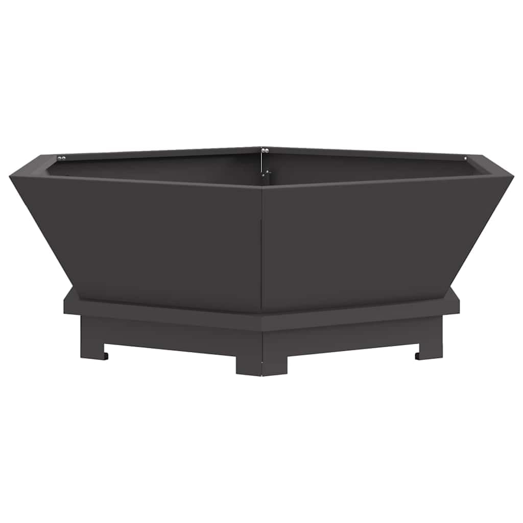 Foyer de cheminée Noir 75 x 75 x 28 cm Acier Brasero, feu Multifonctionnel Foyer Extérieur pour Jardin, Chauffage, Terrasse, Camping