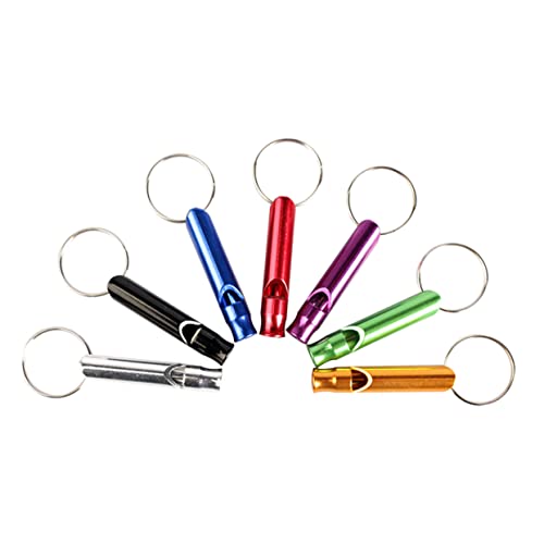 BESPORTBLE Alloy Whistle for Parrot Training Bird Training Toy 7 Pcs Metal Whistles Random Color