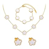 🍀【Adaptable】Gracias a las longitudes de cadena ajustables y los prácticos cierres, el conjunto se puede adaptar. Este brazalete y esta cadena con trébol de cuatro hojas son ajustables en tamaño y, por lo tanto, se adaptan a la mayoría de las personas.