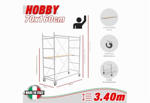 Échafaudage hauteur de travail 3,40 m en acier SCEDIL Hobby - 3