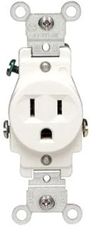 Leviton S02-05015-KWS 125 Volt White Single Outlet Receptacle