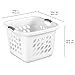PEtbon 1.5 Storage Bushel Square Laundry Basket Plastic, Laundry Hamper White