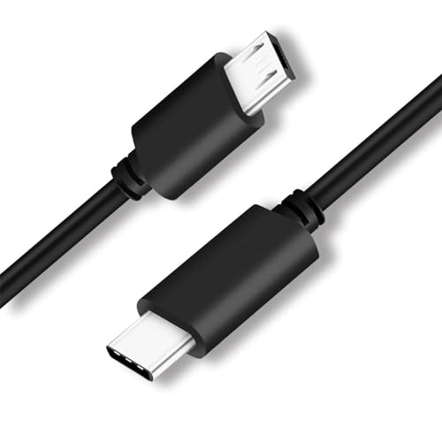 CHXINGCHEN USB C to Micro USB Cable 50cm,USB Type C to Micro USB Cord Compatible with Samsung Galaxy,Apple MacBook,HTC,Huawei,Moto,Nokia,LG.etc - Black