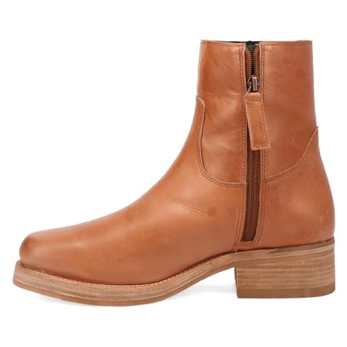 Dingo Mens Banner Round Toe Chelsea Casual Boots Mid Calf - Brown3