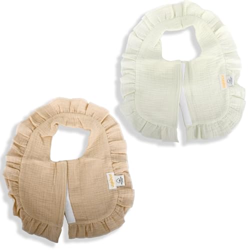 usakinon Front-Closure Baby Bibs 100% Organic Muslin Cotton CPC Safe 2 Pack