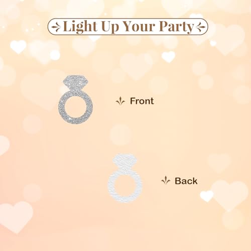 Image of 120pcs On Cloud Nine Confetti, Cloud Ring Table Confetti, Silver Glitter Bachelorette Paper Scatter, Bride On Cloud 9 Bridal Shower Party Decoration