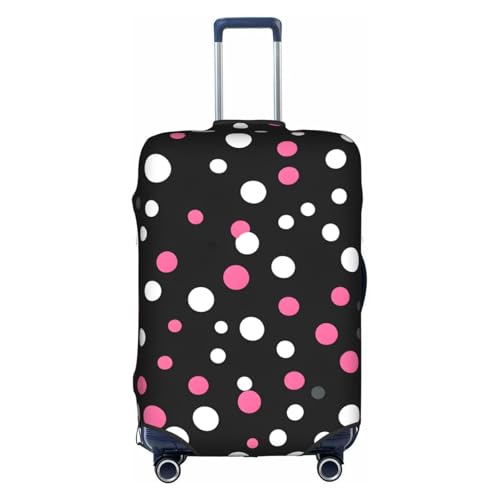 Housse de protection pour valise élastique blanche à pois noirs XL contre les chocs de soute