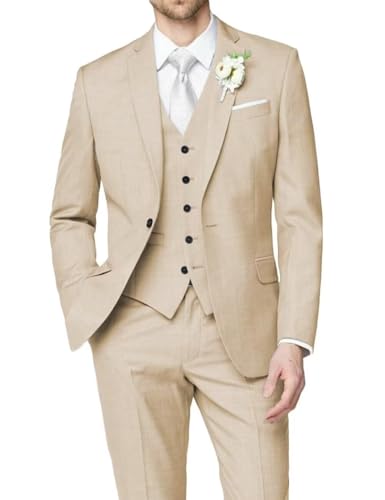 Mens Suits Slim Fit 3 Piece Suit One Button Formal Wedding Groomsmen Suit Prom Tuxedo