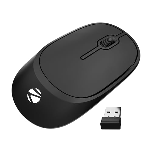 Image of Zebronics Wireless Mouse, 2.4GHz, 1200 DPI, 3 Buttons, High Precision, Comfortable & Ergonomic Design, Lightweight, Power-Saving Mode, USB Nano Receiver (Dazzle 10, Black)