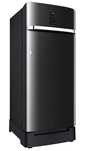 Image of Samsung 215L 3 Star Inverter Direct-Cool Single Door Digi-Touch Refrigerator Appliance (RR23C2F23BX /HL,Luxe Black) Base Stand Drawer