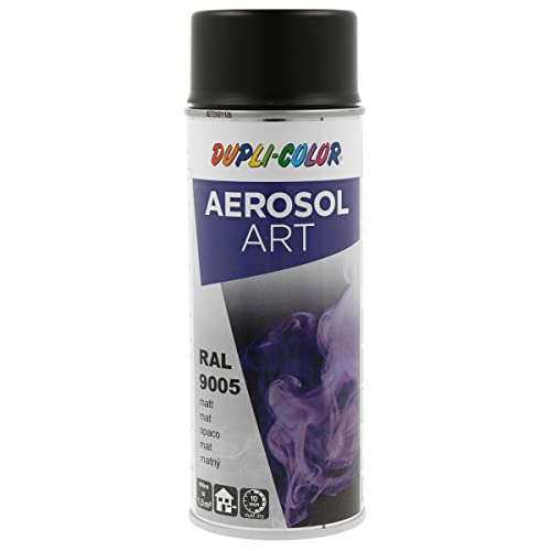 DUPLI-COLOR AEROSOL ART RAL 9005 tiefschwarz matt 400 ml, Spraylack für vielseitigen Einsatz, schnelltrocknend, hohe Deckkraft, für Innen- und Außenbereiche geeignet