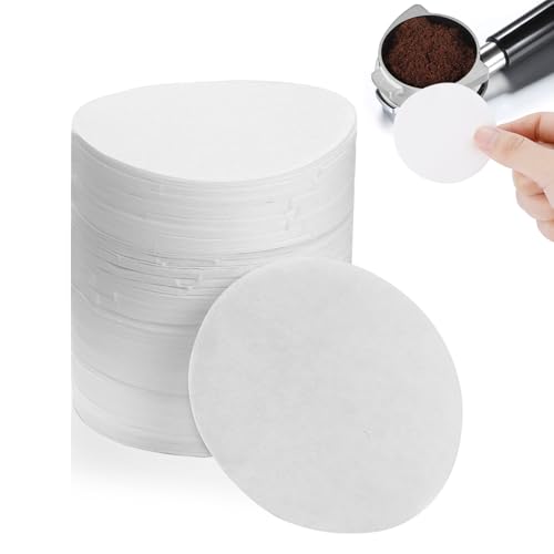 ElevateTech 500 Pcs Coffee Paper Filter for Espresso Coffee Maker, 54 mm Unbleached Replacement Espresso Coffee-Filters Pack Round Disposable Coffee-Filter Paper Compatible with Most Espressos Machine