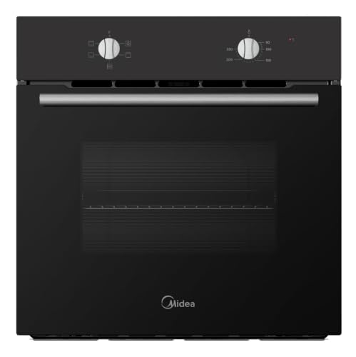 Midea Horno Electrico Empotrable Convencional de 70L y 2100W - Horno Integrable Negro con 4 funciones, Modo ECO - Hornos con Luz Led de Bajo Consumo, Puerta Doble Cristal, Bandeja Universal, y Rejilla