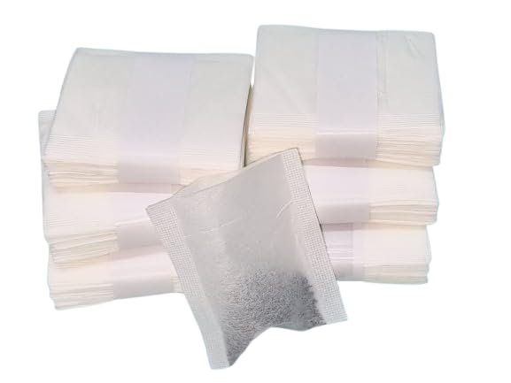 Dip-Dip.Com Manufactured by TeqNovo. Quality 600 NOS Heat Sealable Empty Tea Bags (Without Any Sting or tag) in 6 Bundles of 100 Nos Each [Total 600 pcs] Very Easy to Press-n-Brew own Tea.-image-27