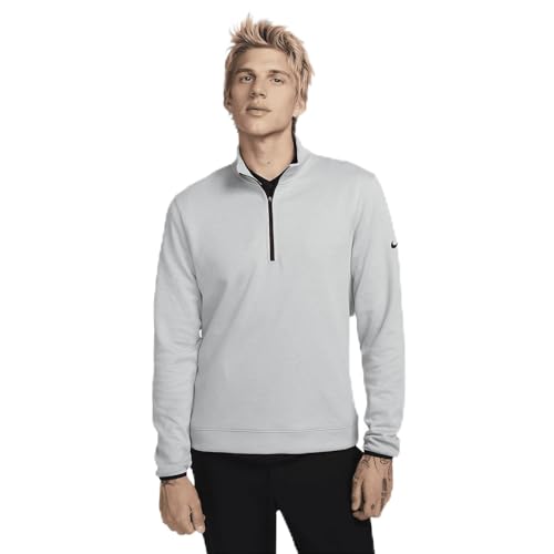 Haut de golf homme Nike Tour FQ0472-077 demi-zip pull gris noir