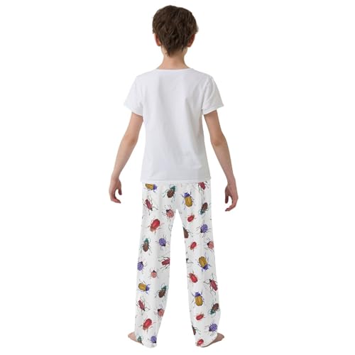 ZZXXB Ladybug Cicada Boys Long Pants Soft Trousers Elastic Waist Kids Lounge Bottoms with Pockets S-XL3
