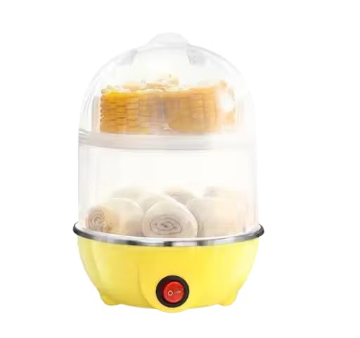 14-Egg Double Layer Electric Egg Boiler & Steamer – 350W Automatic Egg Cooker for Boiling, Poaching & Steaming – Fast & Efficient Kitchen Appliance Color Yellow-picture-16
