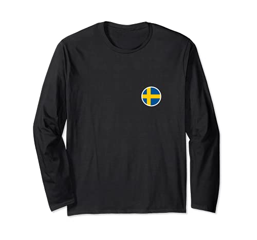 Flag Sweden Long Sleeve T-Shirt, Black