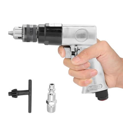 3/8 Air Pneumatic Drill 1700rpm High-speed Pneumatic Drill Reversible Rotation Tool for Drilling on Walls Floors Iron Plate