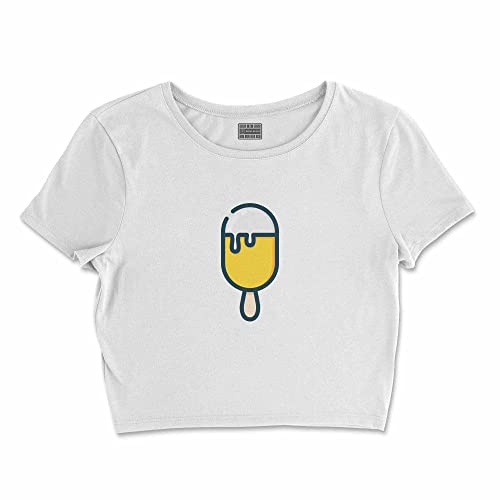 T-Shirt Blanc Femme Taille S Court Buwtswi Haut Léger Top Basique