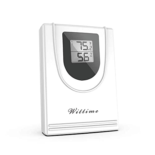 Wittime 2039A Weather Station Wireless Temperature Sensor Outside Thermometer for Home Temperature Monitor Barometer Indoor Outdoor Thermometer