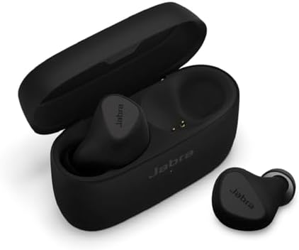 Jabra Elite 5 Wireless Earphones, Bluetooth Titanium Black, Hybrid Active Noise Canceling, Multi-Point, Simultaneous Connection, Single Ear Mode, High Performance Calling, Wireless Charging
