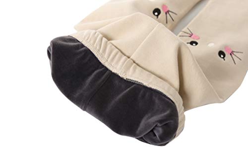 IRELIA Winter Girls Cotton Fleece Lined Leggings Pants Beige S - image 7