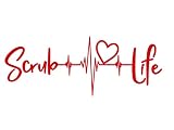 Scrub Life Nurse Tech NOK Decal Vinyl Sticker |Cars Trucks Walls Laptop| Red |7.5 x 3.0 in|NOK1560