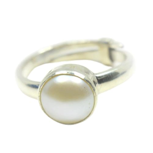 Bague perle 7 carats et argent 925 ajustable pour femme