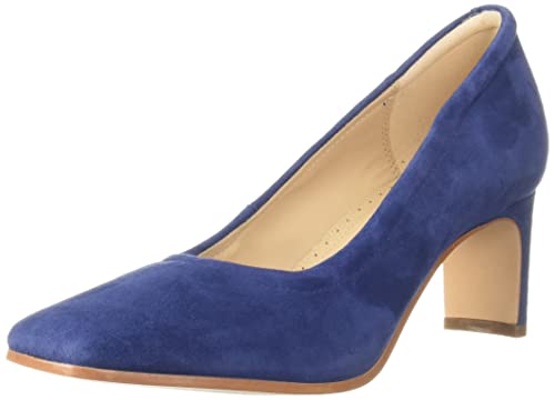 Image of Clarks Womens 26169056-blue Suede School Uniform Shoe