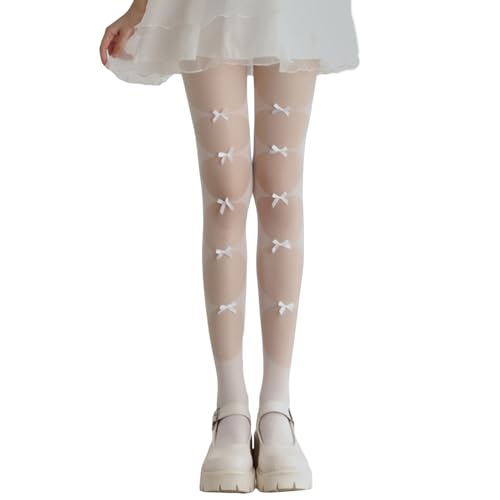 Image of Y2K Patterned Sheer Tights for Women Gothic Punk Thigh High Pantyhose Harajuku Lolita Bandage Fishnet Stockings