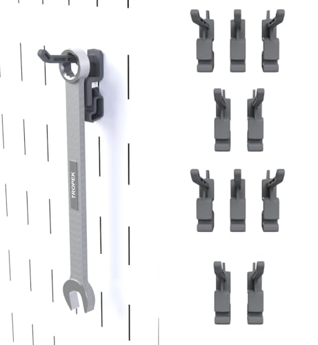 Image of 1-Inch Plastic Hook Model 119 | Compatible with Wall Control | for Tool Wall Organization to Hang Wrench, Adjustable Wrench, Hammer, Paint Brush, Merchandise, Scissors, and More | 10-Pack