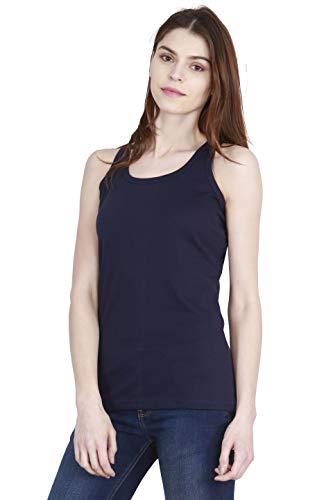 Image of FLEXIMAA Women's Cotton Plain Round Neck Sleeveless T-Shirt