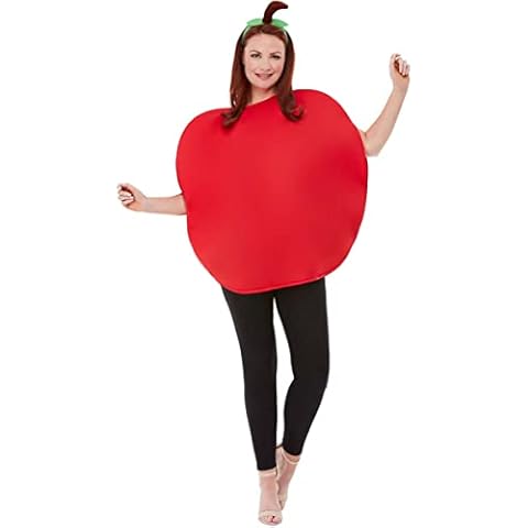 Funidelia | Red apple costume for men & women One Size ▶ Fruit, Food - Red - Costumes for adults fancy dress & props for Halloween, carnival & parties Cover