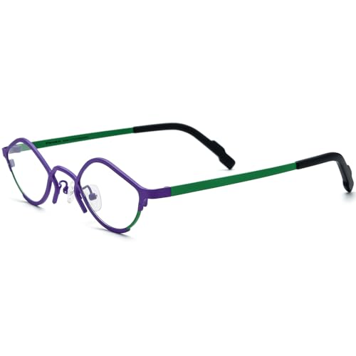Image of FONEX Colorful Pure Titanium Glasses Frame Women Retro Round Eyeglasses