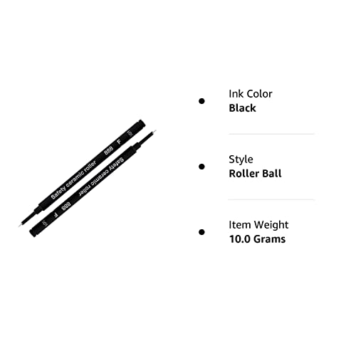 Schmidt German Roller Pen Black Refill Safety Ceramic Roller 888 F (2 Pieces) #TOP4
