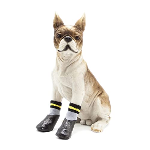 TOBBOMEY 1 Juego Calcetines Botines Impermeables Botas de Perro frío Mascota Zapato de Perro Cachorro Perro Zapato Lana Perros Zapatos Antideslizantes Calcetines de Goma Botines de Lluvia