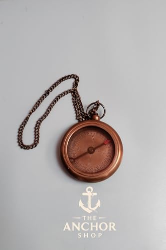 Brújula Náutica Vintage de Latón con Cadena miniatura 3