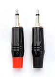 KUOQIY 2 Pezzi Spina a Saldare Audio da 3.5mm, Spina Maschio Mono a 2 Poli TS, per Cuffie, Altoparlanti, Microfoni