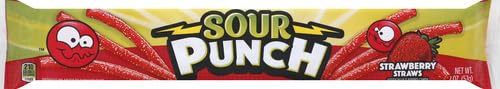 American Licorice Strawberry Sour Punch Straw Candy -- 288 per case.